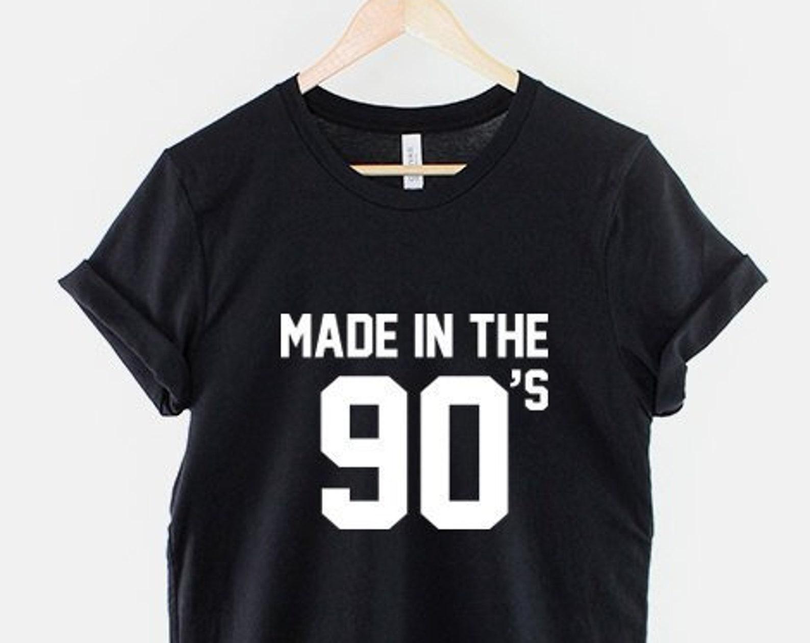 Made In The 90s Retro Birthday Shirt, 1990s Nostalgia Cotton Tee S