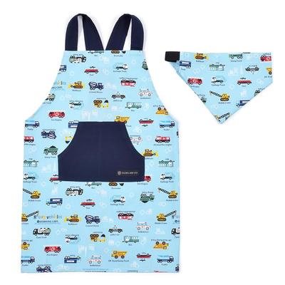 Kids Apron for Just Put It Back Triangle Scarf Full Throttle Working Vehicle N7900610 Boys, On, Cross, Set, 100-120, (Light