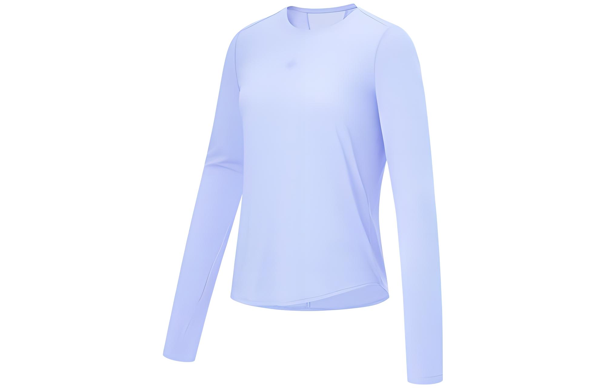 Li Ning Fitness Series T Shirts Women s Violet Blue Purple Crew Neck Moderate Straight Fit ATLT054-4 S