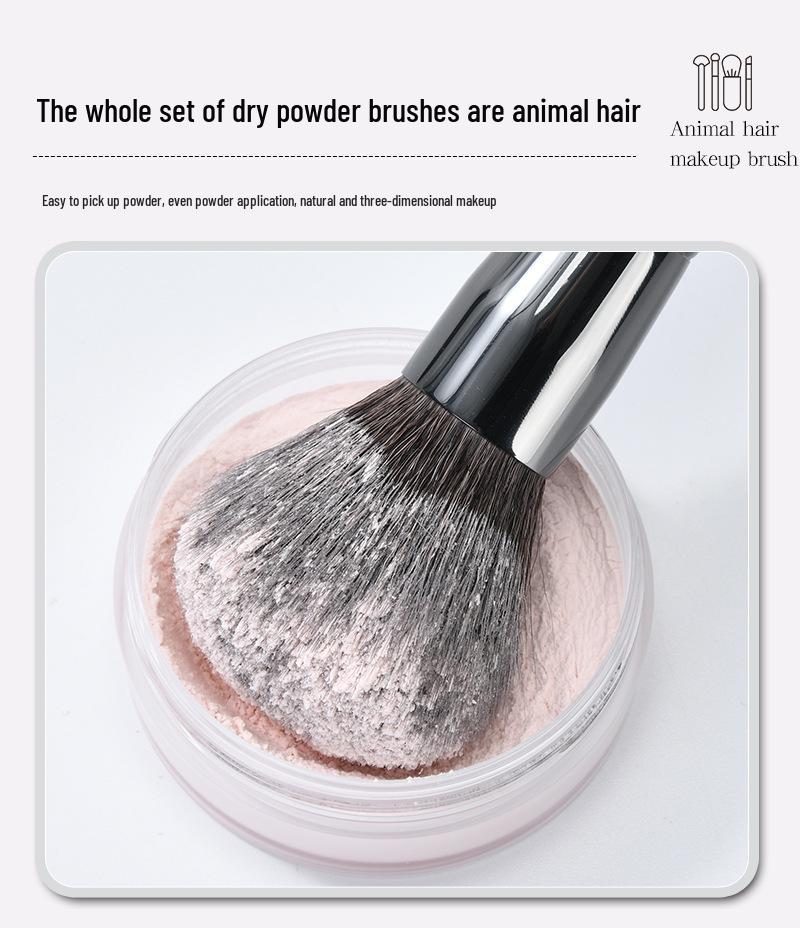 25-Piece Animal Hair Makeup Brush Set: Includes Wool Brushes for Eyeshadow, Nose Shadow, and Foundation - Artist Recommended