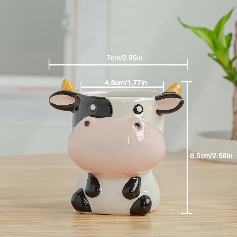 A Cute Animal-Themed Ceramic Planter for Succulents, Perfect for Decorating Your Balcony Table. Gardening Gift Home Decor
