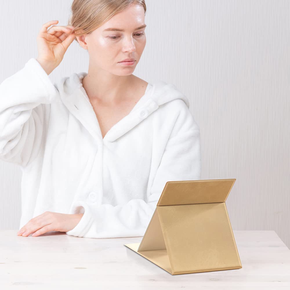 HORIUCHI MIRROR Napure Folding Large Folding Christmas Gift Mirror, Size, Beige, Mirror,