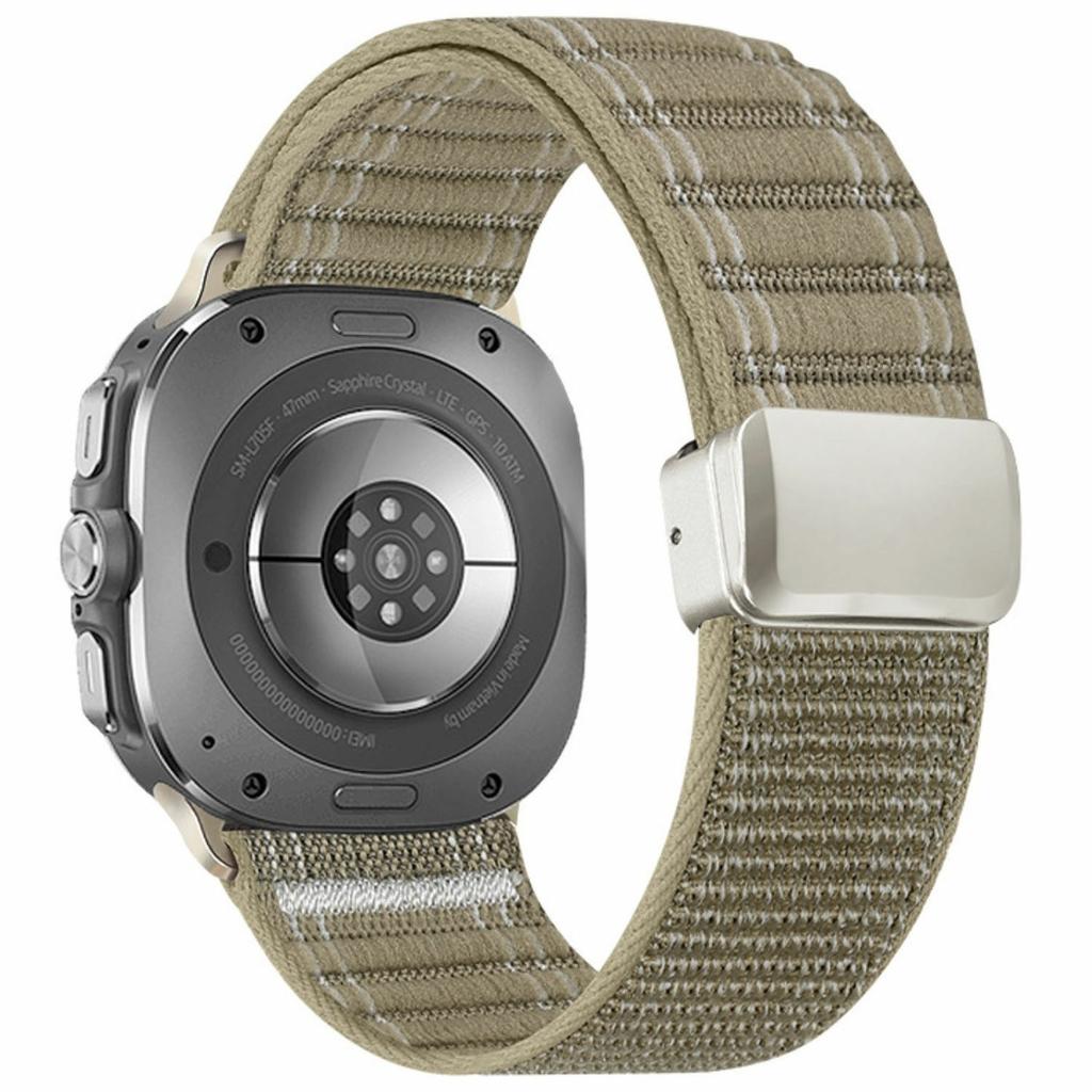 Für Samsung Galaxy Watch Ultra (2025) 47mm / Ultra 47mm Uhrenarmband Magnetverschluss Wellenmuster Nylon-Armband