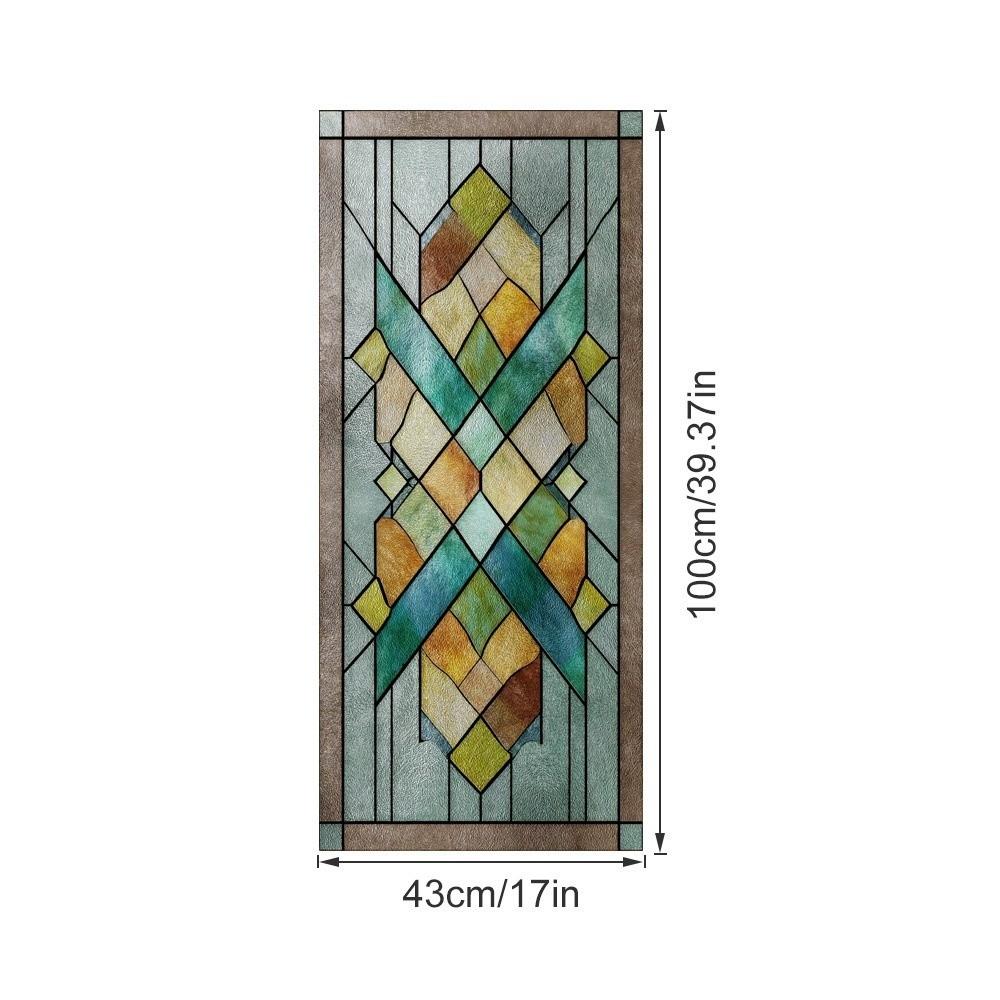 Static Cling Stained Glass Film Rainbow Pattern Static Cling Film  for Windows Doors Sidelight