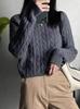 100% Pure Wool Cable Knit Sweater - Loose Fit, Thickened, Round Neck for Autumn/Winter