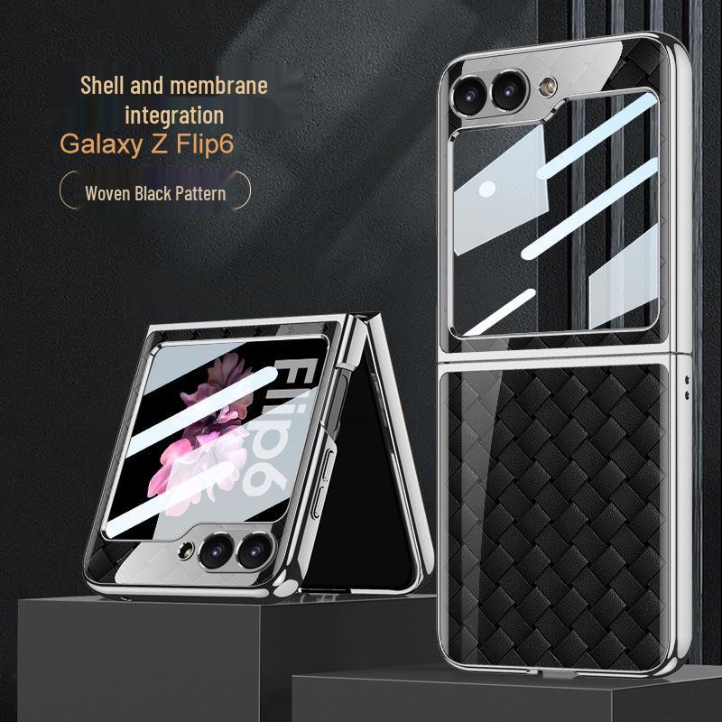 Samsung Z Flip6 Foldable Phone Case: Lightweight Glass Electroplating PC Hard Shell with Bare Metal Feel by GKK