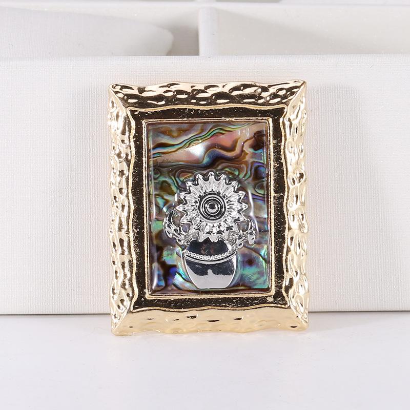 Креативная ретро-картина маслом Ван Гога Брошь-подсолнух, модная эмалевая булавка-капельница, простой корсаж для костюма золотой