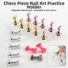 5Pcs Crystal Base Magnetic Nail Art Holder Reusable Nail Art Display Stand  Nail Artists