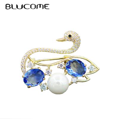 Spille di cristallo a forma di cigno, spille di rame per abiti, sciarpe, cappelli, gioielli per donne e bambini.