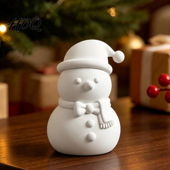 3D Geprinte Sneeuwman Knutselbeeldje Klein Tafelbladbeeldje met Kerstboom Decoraties voor Huis Sjaal/Stropdas Decoratief Feestelijk Ornament