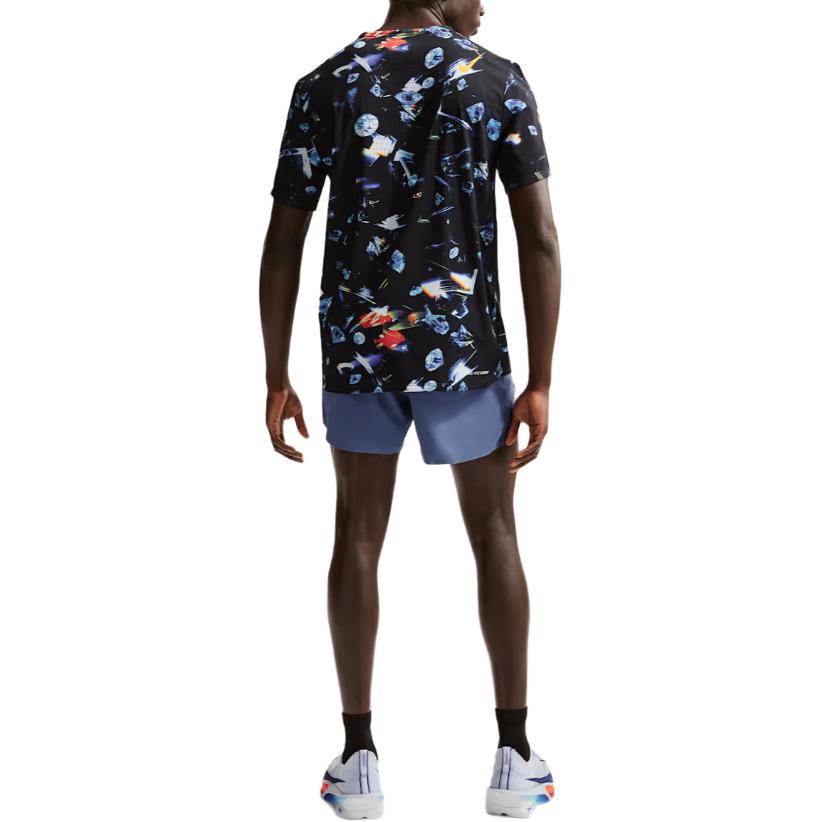 Nike Aeroswift All Over Logo Crew Neck Short Sleeve Running T-Shirt Men Tops Black IH5043-010