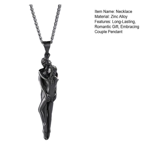 Kram Soulmate Halsband Omfamnande Par Hänge Halsband Kvinnor Män Kärlek Minnessak Smycken Gåva till Årsdag Alla hjärtans dag Honom Henne