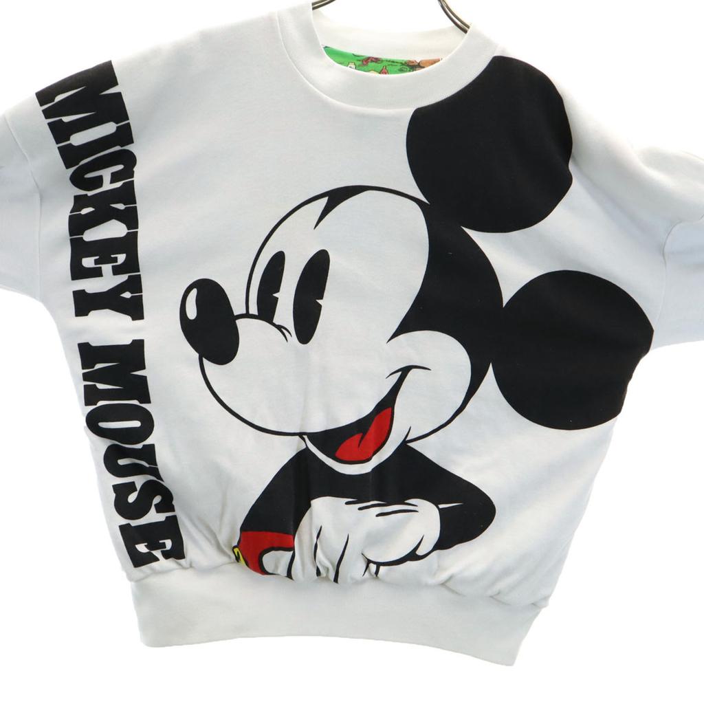 80s 90s Old Mickey Mouse Long Sleeve Reversible Trainer Cotton Filling Women Used