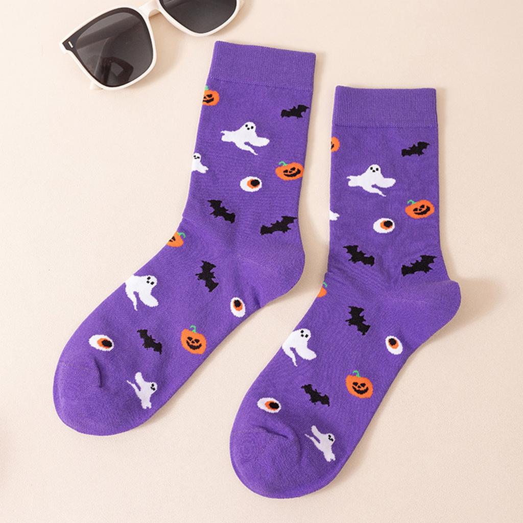 Halloween Cotton Mid Calf Socks for Men and Women, Funny Novelty Socks for Fall and Winter