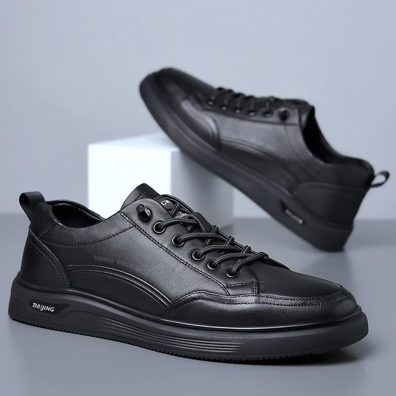 Men's trend casual board shoes youth Korean version of genuine leather men's sports shoes first layer cowhide flat shoes versatile leather shoes