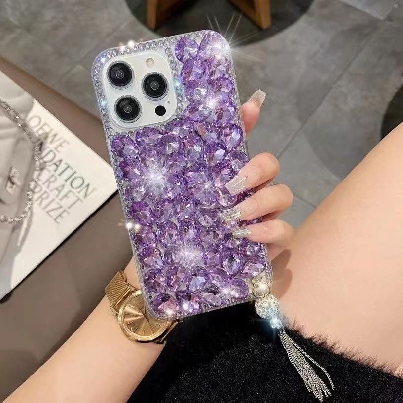 Full Diamond Tassel Is Suitable for Apple 16 Mobile Phone Case, Luxury Premium Apple 16PROMAX Mobile Phone Case, Rhinestone 16PRO.