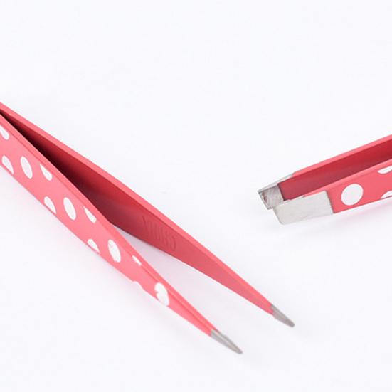 2Pcs/Set Eyebrow Tweezer Anti-Slip Rust-Proof Stainless Steel Professional Slanted Eyebrow Shaving Remover for Women