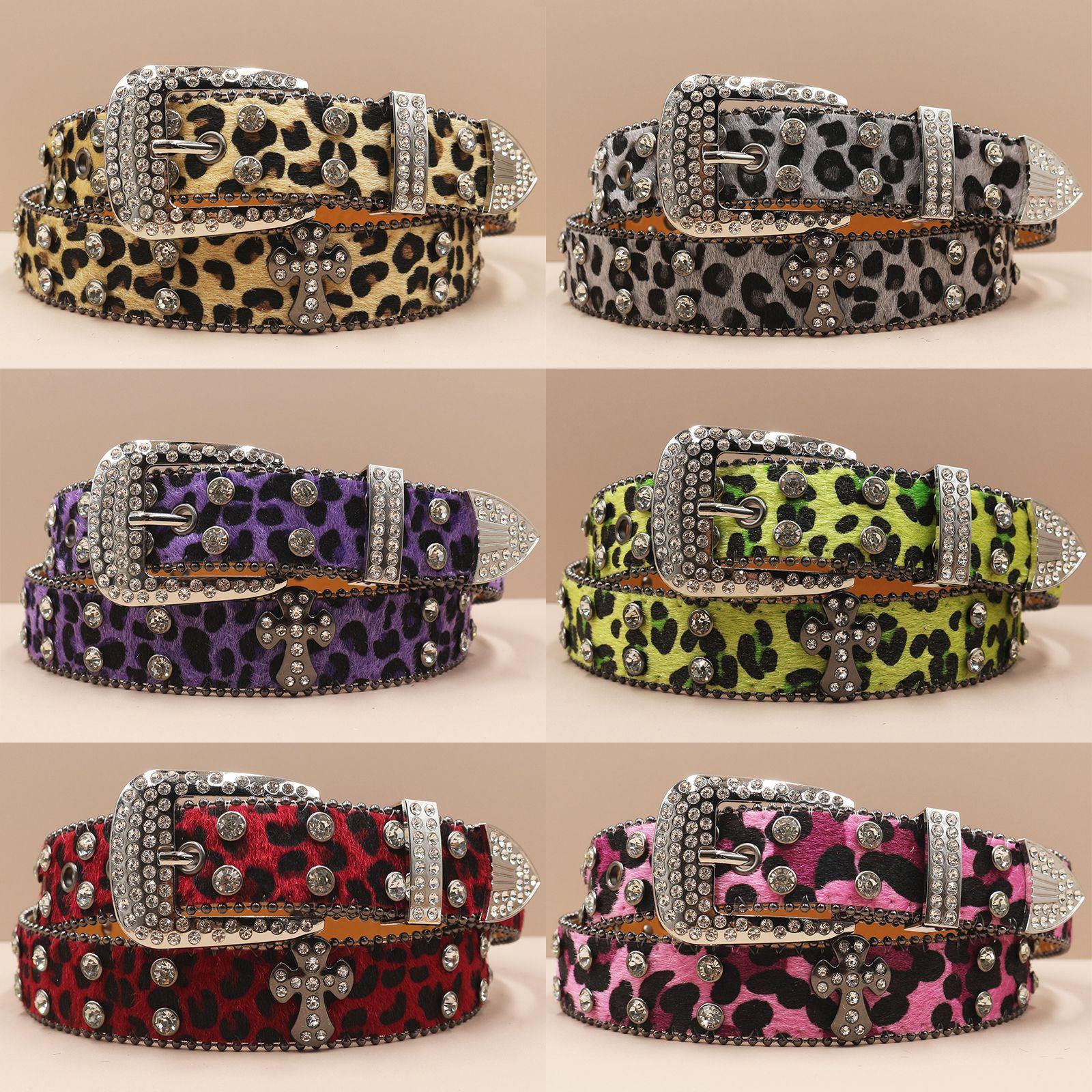 Writing A Notebook Women's Punk Belt European And American Style Inlaid With Rhinestone Cross Rock Fashion Belt Men's And Belt 125Cm