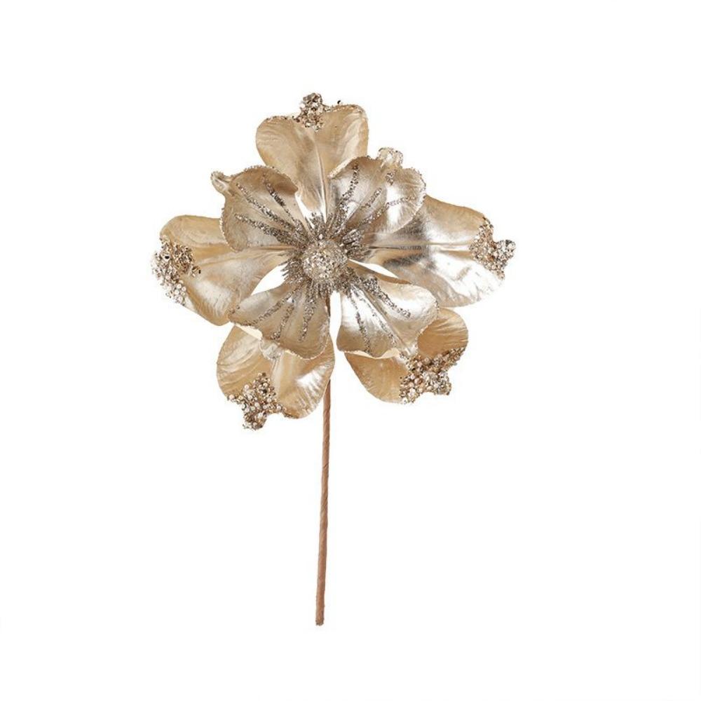 DIY Artificial Xmas Flower High-grade Glitter Flower 23CM Simulation Christmas Flower  Party