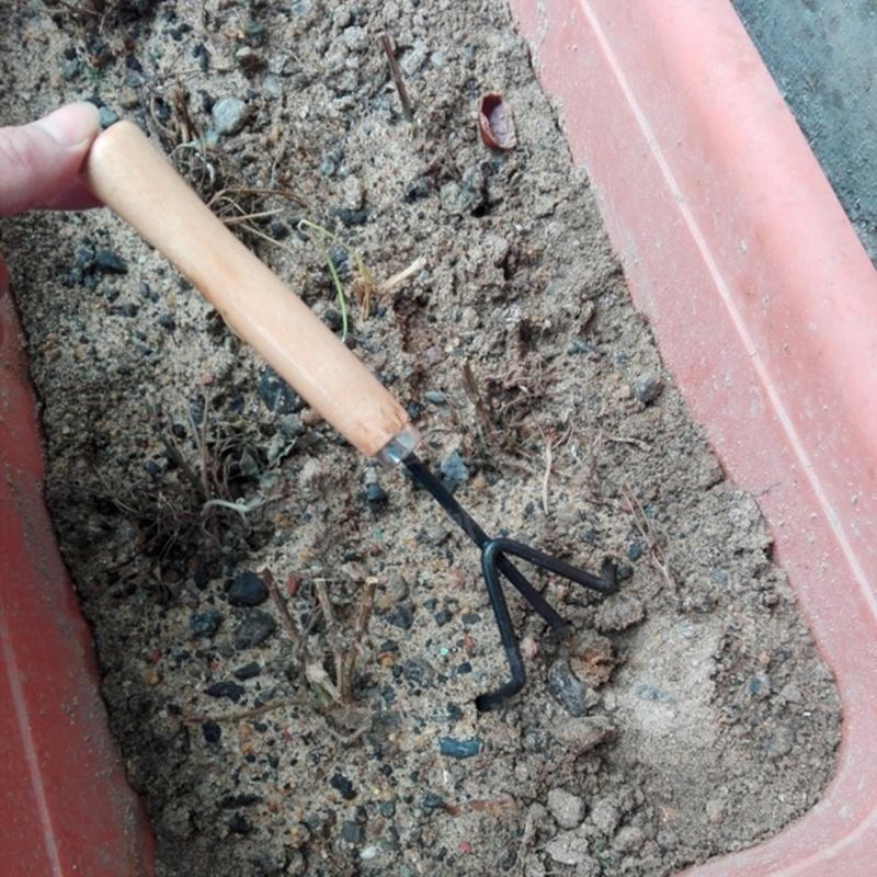 3PCS/Set Wooden Handle Mini Gardening Potted Tool Gardening Shovel Rake Fork Set for Houseplants Potted Plants