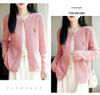 2025 Women's Round Neck Wool Shawl Cardigan: Hollow Out, Loose Fit, Versatile Long Sleeve Outerwear