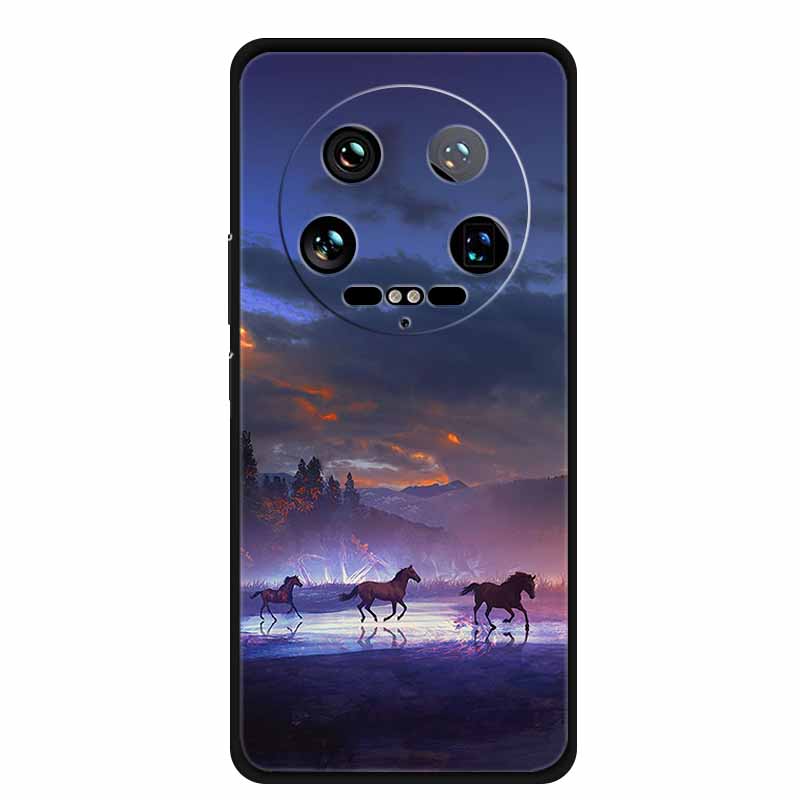 For Xiaomi 14 Ultra 5G Case 6.73''Animals Painted Silicone Soft TPU Coques for Xiaomi 14Ultra Shockproof Cover Shells Cool Wolf