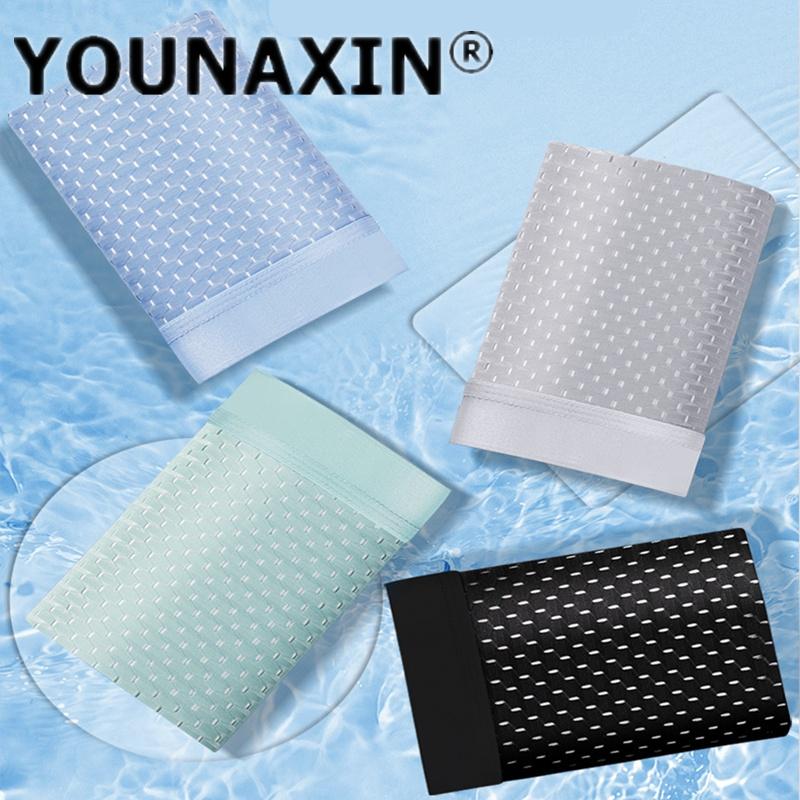 Large Size Mesh Ice Silk Men's Underwear Breathable Graphene Antibacterial Mesh Boxer Briefs Large Size Youth Shorts L XL 2XL 3XL 4XL 5XL