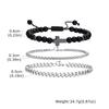 Vnox Men's Bracelet Set, Black Agate Stainless Steel Cuban Chain Wristbands, 3pcs/set Bracelets Jewelry Gifts for Men Father Son