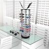 360 Rotating 44 Pairs Sunglasses Eyewear Holder Space-Saving with Mirror Eyewear Collection Sunglasses Display Stand for Store