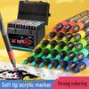 Set of 24 Stackable Quick-Drying Acrylic Markers with Soft Tips - Assorted Colors for Art and Coloring.