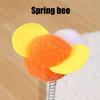 Cat Scratch Pad Flower Shape Sisal Rope Cat Scratcher Interactive Floor Cat Scratching Board with Spring Plush Bee for Furniture Protector