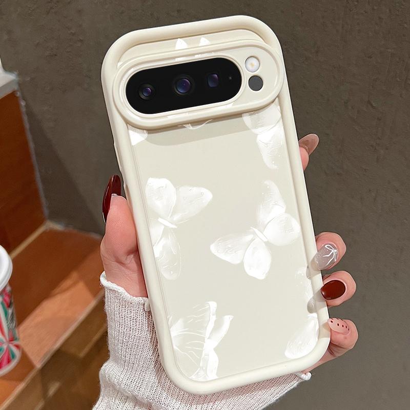 

Для Google Pixel 9 8 Pro Xl 8a протиударний візерунок у формі метелика, силіконовий м’який захисний лінз, суцільний колір, матовий чохол для телефону, що запобігає падінню Google Pixel 9 Pro бежевий