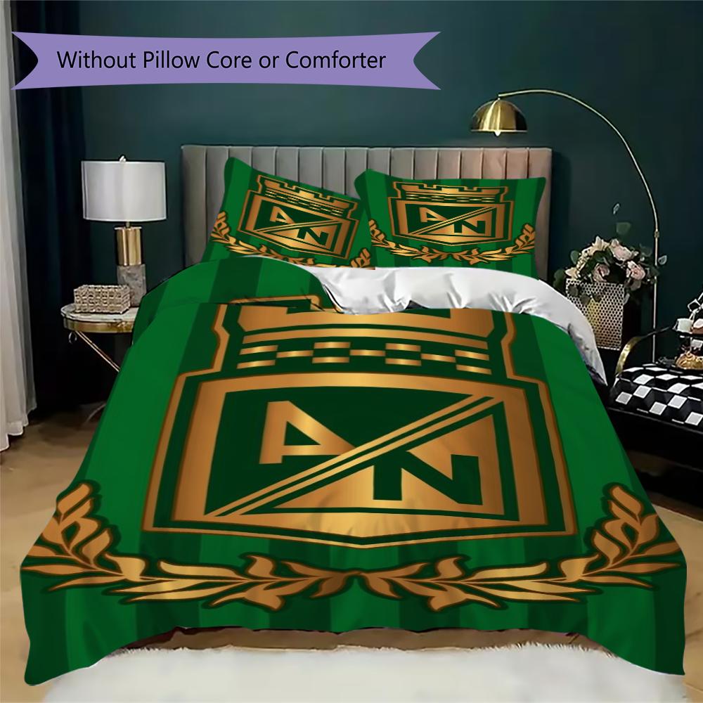 Atlético Nacional Pattern Bedding,Quilt Set Quilt Cover Pillowcase Home Birthday Gift(1 * Duvet Cover + 2 * Pillowcase, Without Core)_lx