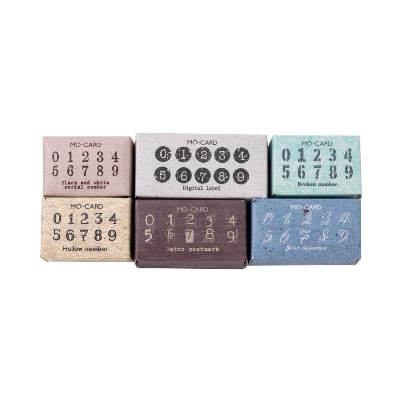 MòMò Beech Wood Retro Seal Set: Number Marks for DIY Planner Decoration