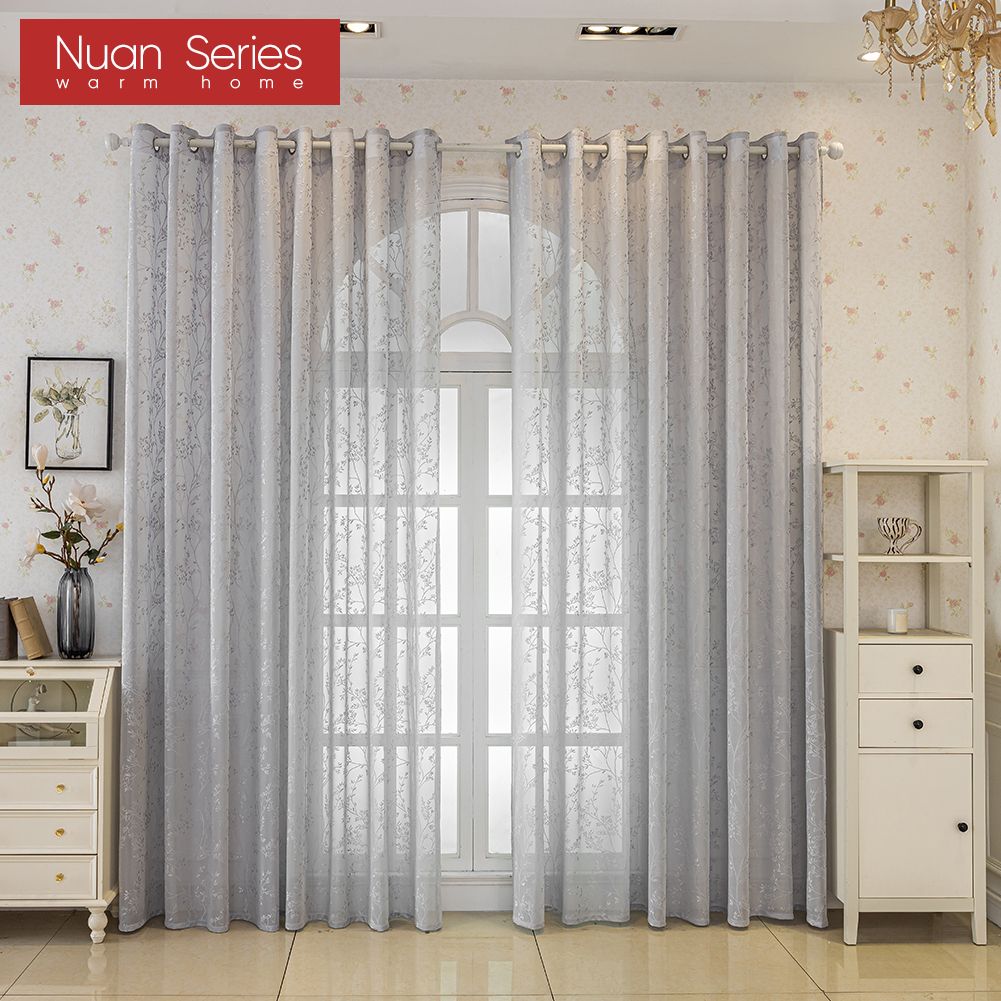 1PC Nuan Series Modern Luxury Dreamy Embossed Jacquard Curtain Translucent Sheer Curtain for Living Room Bedroom Balcony Window Home Decor