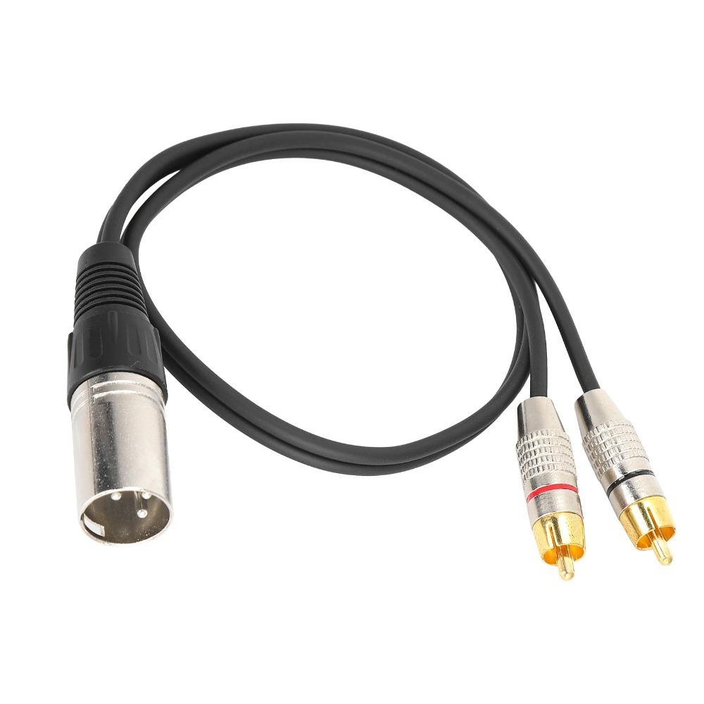 Patch Cable XLR Male To 2RCA Audio Splitter Cable Y-Splitter Adapter  Microphone