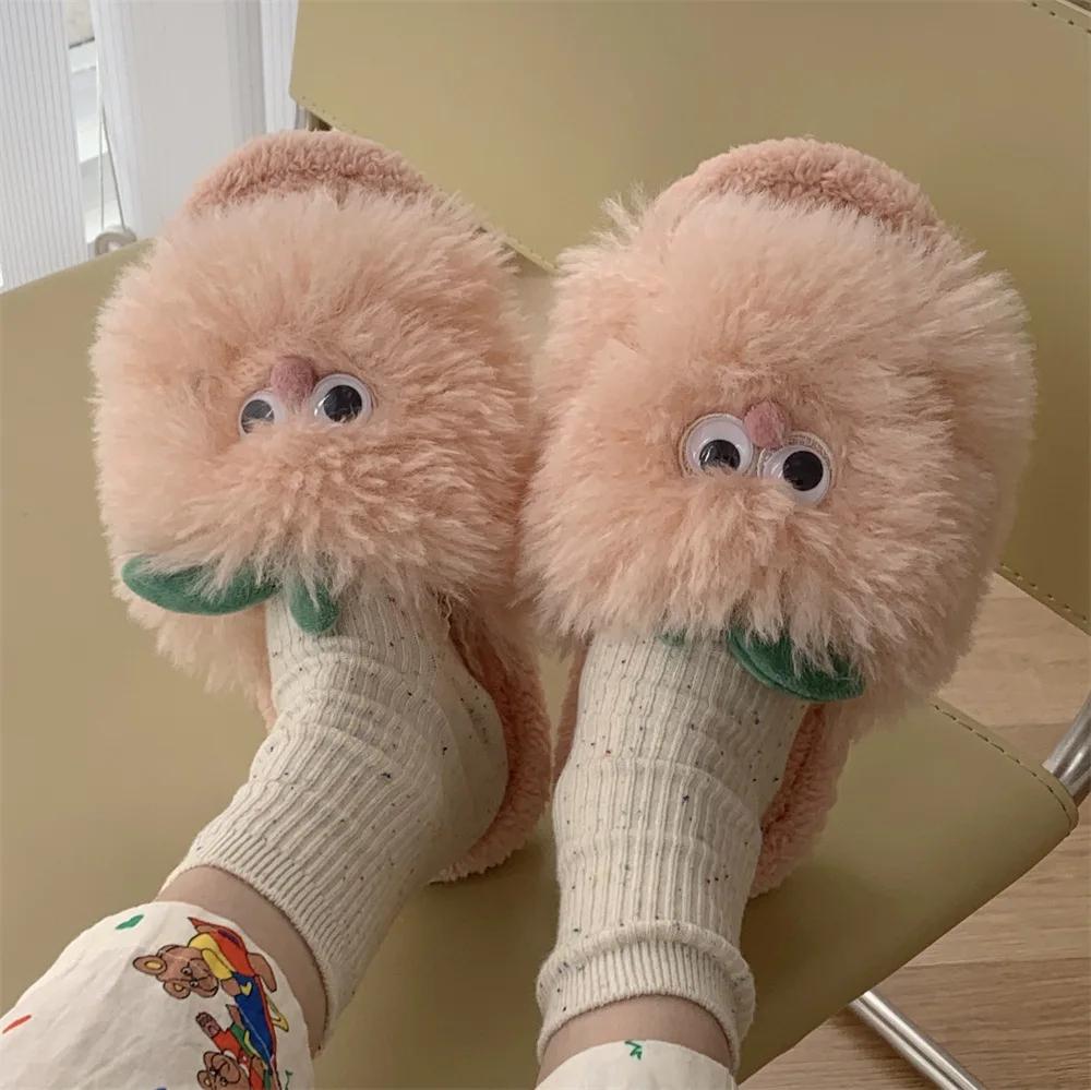 

Повседневная зимняя одежда Baumwolle Hausschuhe Damen nach Hause Cartoon niedlich Mädchen Mode Plüsch Winter Plattform Hausschuhe 40-41 розовый