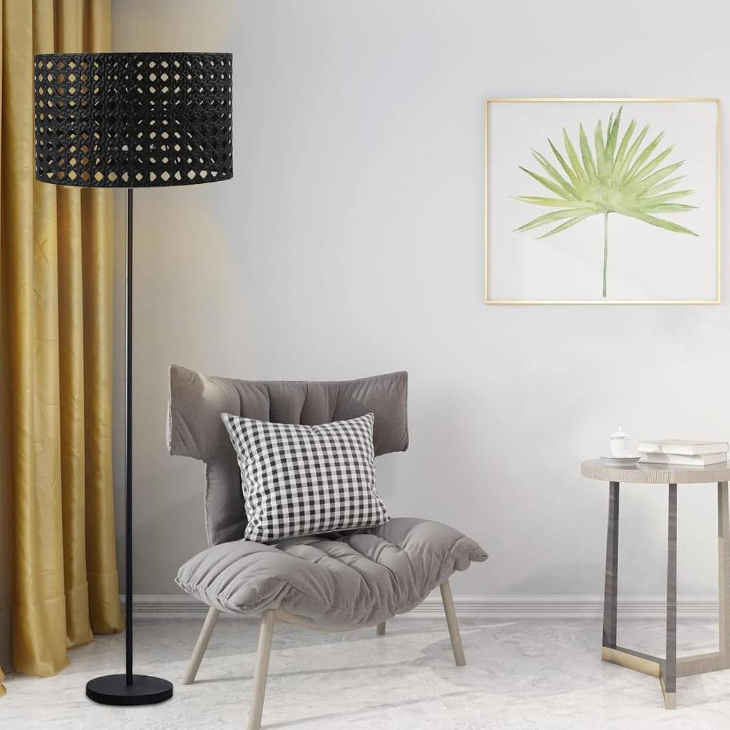 Iron Hollow Oval Lampshade, Metal Engraving, Compatible with E27 and E14 Lampholders (Black)