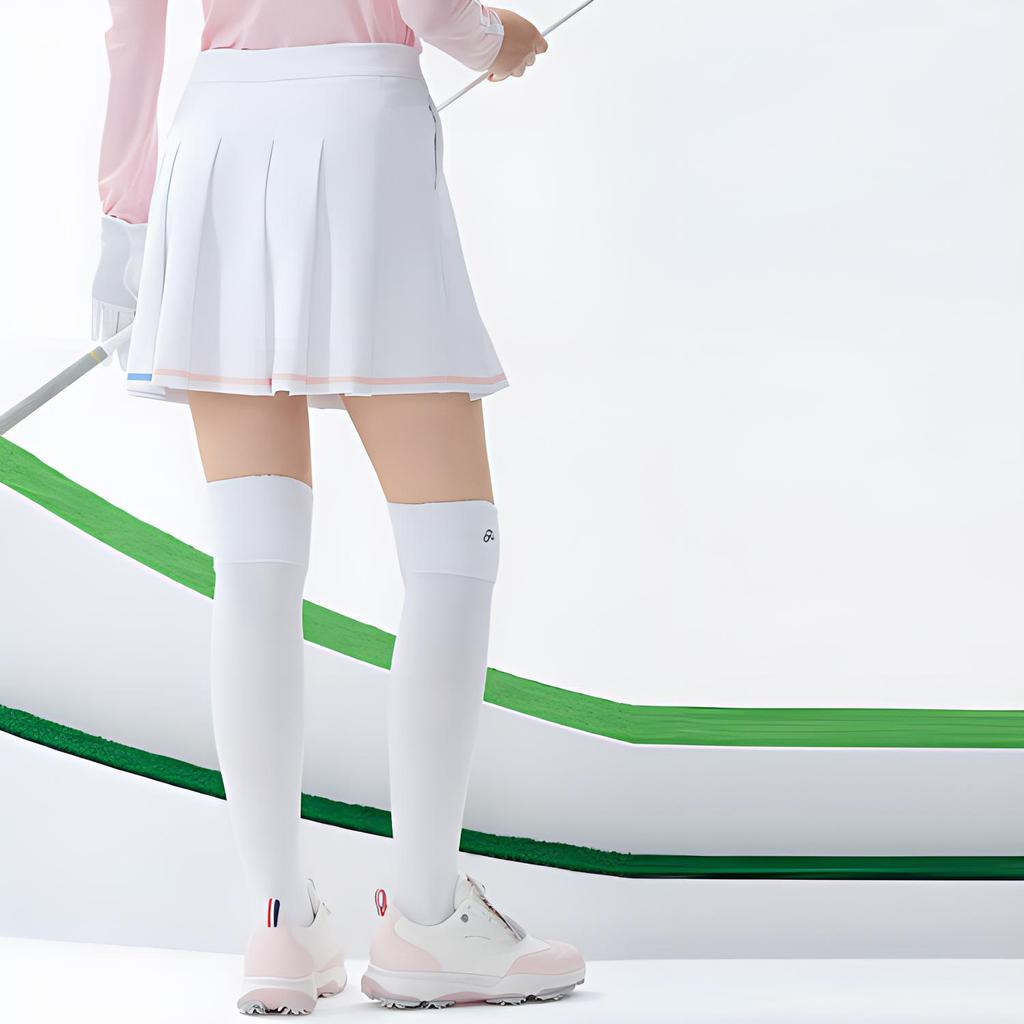 Fila Golf Loose Pleated Casual Skirt Women Skirts Jade-White A11W245307F-WT