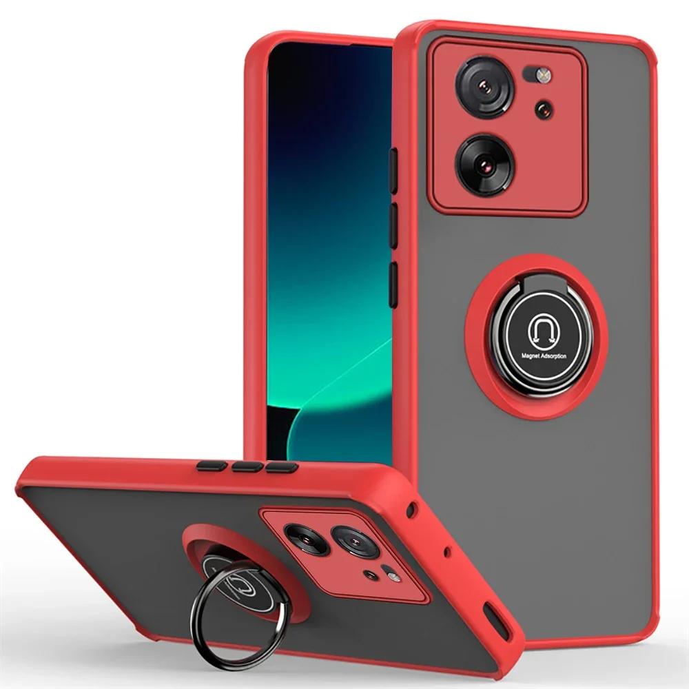 

Чехол Armor Matte для Xiaomi 13T Pro, чехол с магнитным кольцом и подставкой, чехол Funda For Xiaomi 13T красный