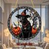 2D Flat Halloween and Christmas Themes,wall Decoration,black Dog with Pumpkin and Witch Hat Design,holiday Home Decoration for Bedroom Home Decoration