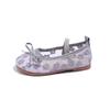 Girls Summer Mesh Bow Flat Shoes Female Infant Embroidery One Stirrup Sandals Students Simple Elasticized Princess Shoes 23-36