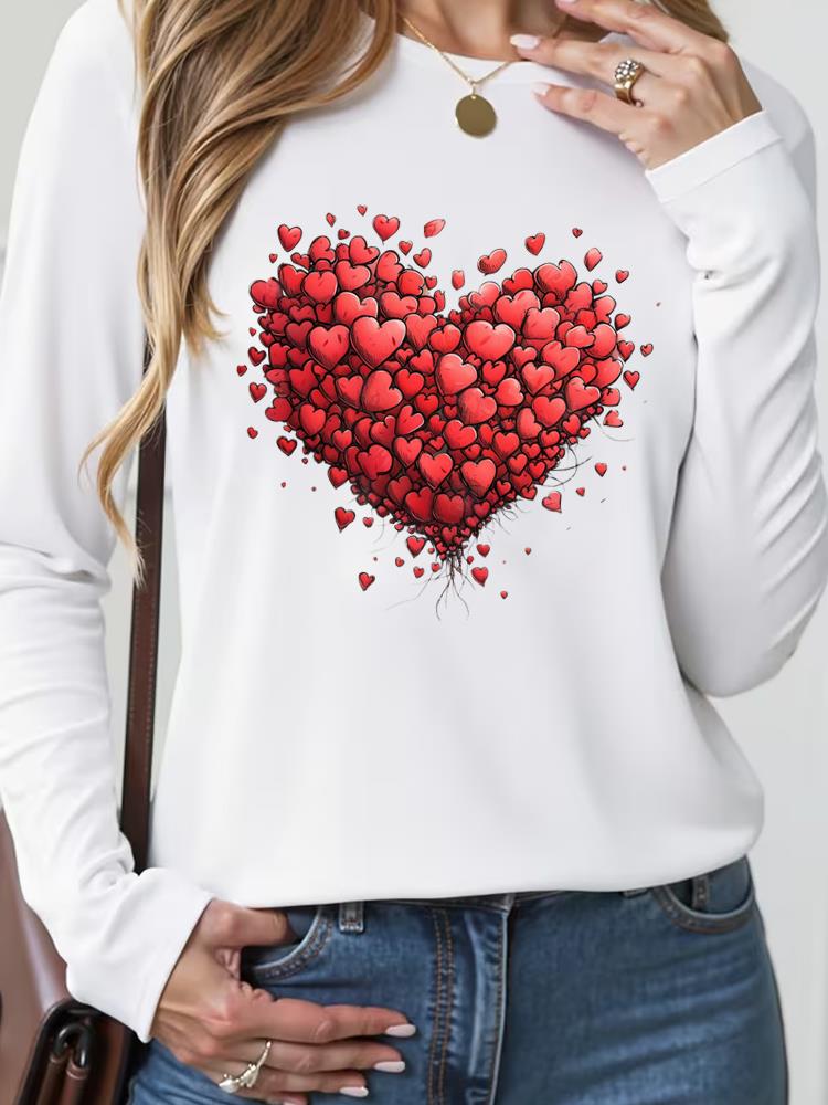 (Asian Size) butterfly style trend Casual Fashion Print T Shirt Tee Women Clothing autumn winter spring Top o-neck Graphic Long Sleeve T-shirts