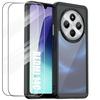 Case - E.F.CONNECTION - For Xiaomi Redmi 14C - Shockproof Protection - Transparent - Black Silicone Edge