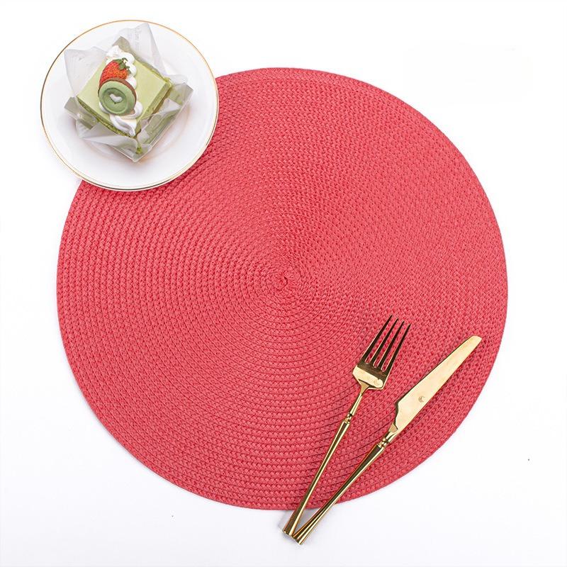 PP Round Hand-woven Placemats  Heat Insulation Mats  Table Mats  Hotel Western Food Mats  Non-slip Mats  Home Decoration