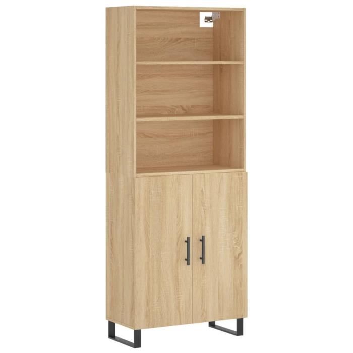 VidaXL Buffet haut Chêne sonoma 69,5x34x180 cm Bois d'ingénierie 3189280