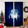 Vintage Red Plaid Christmas Pattern Printed Curtains Fireplace Christmas Tree Decoration Curtains Restaurant Party Decoration