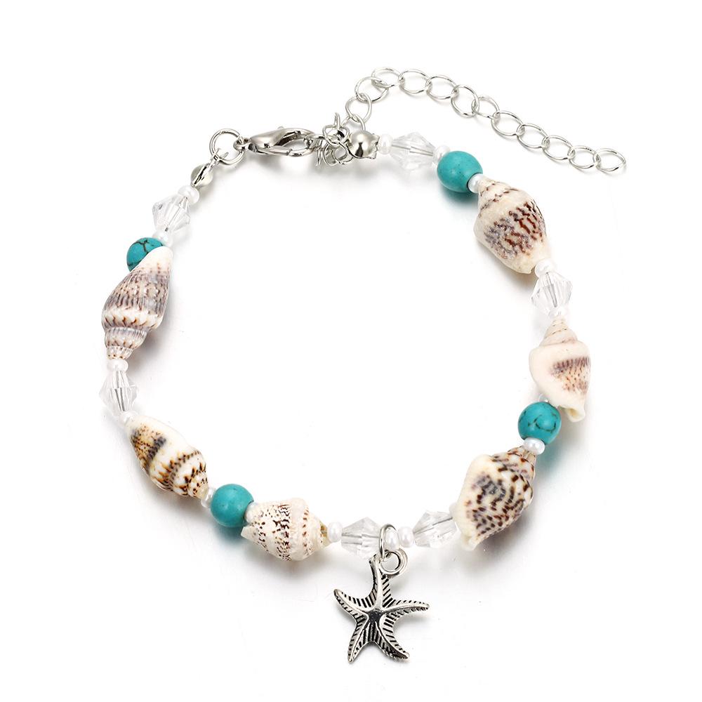 Fashion Shell Beach Anklet Beads Bracelet Starfish Pendant Anklet Jewelry