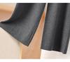 New White Wide-Leg Knitted Pants with Drawstring - Loose, Thickened, Plus Size for Autumn & Winter Casual Wear
