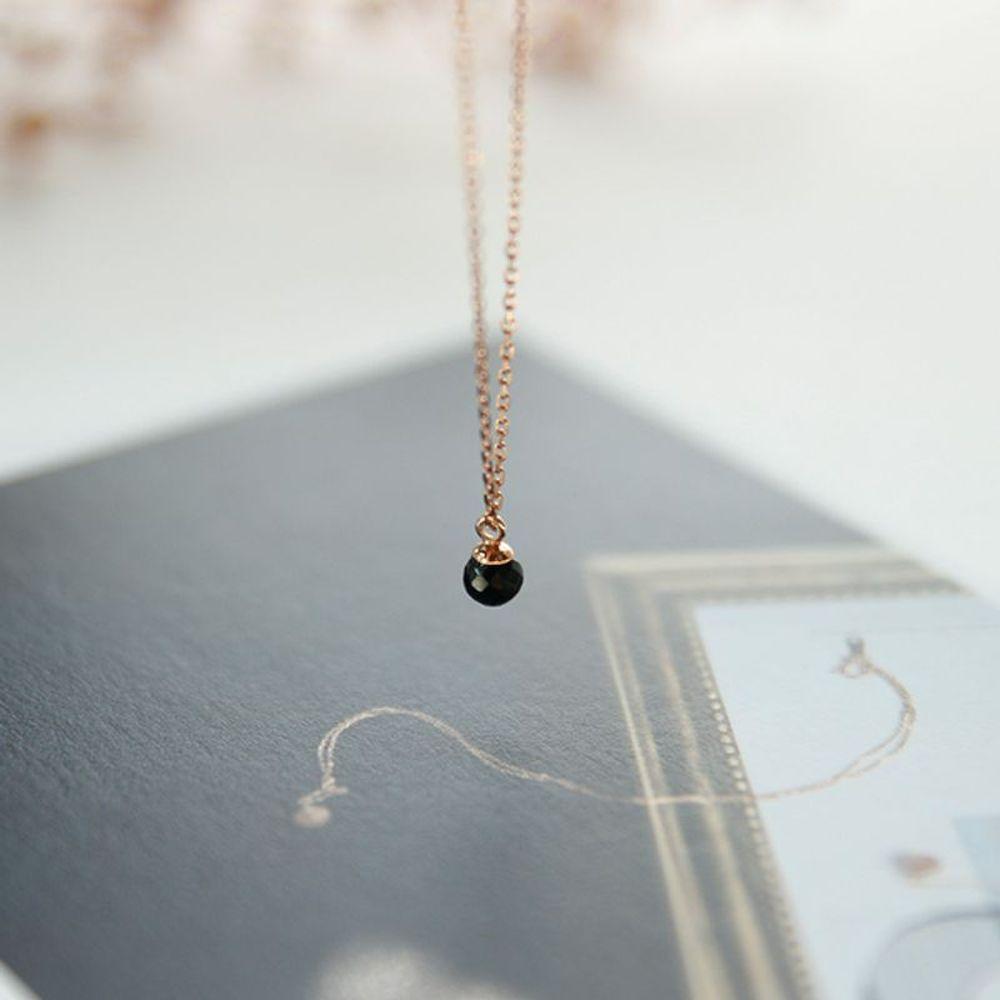 J.Lauren 02N0643 Black Spinel Gemstone Silver Necklace [30301329]